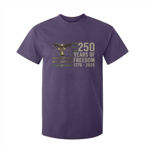 250th Anniversary T Shirt For Kid 1776 2026 250 Years Birthday Patriotic Camouflage USA Flag TS10 Purple Print Your Wear