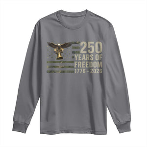 250th Anniversary Long Sleeve Shirt 1776 2026 250 Years Birthday Patriotic Camouflage USA Flag TS10 Charcoal Print Your Wear