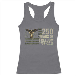 250th Anniversary Racerback Tank Top 1776 2026 250 Years Birthday Patriotic Camouflage USA Flag TS10 Charcoal Print Your Wear