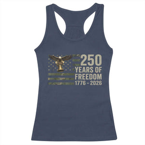 250th Anniversary Racerback Tank Top 1776 2026 250 Years Birthday Patriotic Camouflage USA Flag TS10 Navy Print Your Wear