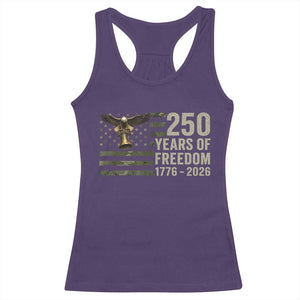 250th Anniversary Racerback Tank Top 1776 2026 250 Years Birthday Patriotic Camouflage USA Flag TS10 Purple Print Your Wear