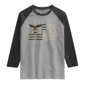 250th Anniversary Raglan Shirt 1776 2026 250 Years Birthday Patriotic Camouflage USA Flag TS10 Sport Gray Black Print Your Wear