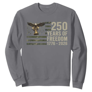 250th Anniversary Sweatshirt 1776 2026 250 Years Birthday Patriotic Camouflage USA Flag TS10 Charcoal Print Your Wear