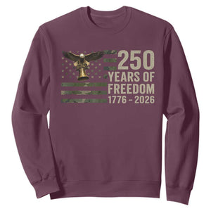 250th Anniversary Sweatshirt 1776 2026 250 Years Birthday Patriotic Camouflage USA Flag TS10 Maroon Print Your Wear