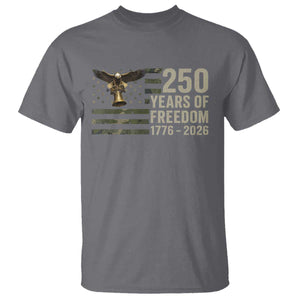 250th Anniversary T Shirt 1776 2026 250 Years Birthday Patriotic Camouflage USA Flag TS10 Charcoal Print Your Wear