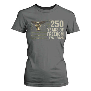 250th Anniversary T Shirt For Women 1776 2026 250 Years Birthday Patriotic Camouflage USA Flag TS10 Dark Heather Print Your Wear