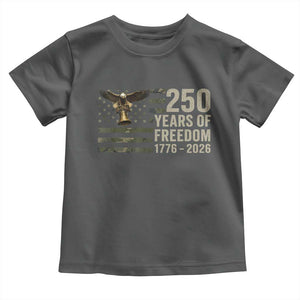 250th Anniversary Toddler T Shirt 1776 2026 250 Years Birthday Patriotic Camouflage USA Flag TS10 Dark Heather Print Your Wear