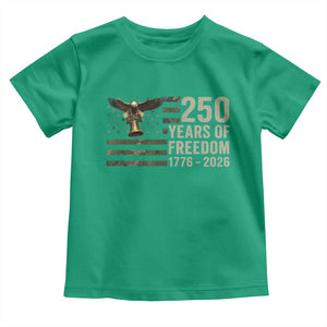 250th Anniversary Toddler T Shirt 1776 2026 250 Years Birthday Patriotic Camouflage USA Flag TS10 Irish Green Print Your Wear