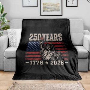 USA Independence 250th Anniversary Throw Blanket Patriotic Lady Liberty American Flag 250 Years 1776 2026 TS10 Print Your Wear