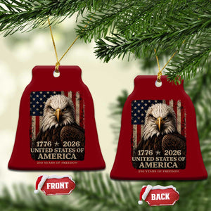 250 Anniversary USA Flag Ceramic Ornament Vintage Bald Eagle Patriotic 1776 2026 250 Years Birthday TS10 Print Your Wear