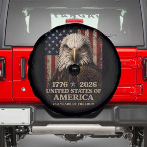 250 Anniversary USA Flag Spare Tire Cover Vintage Bald Eagle Patriotic 1776 2026 250 Years Birthday TS10 Black Print Your Wear