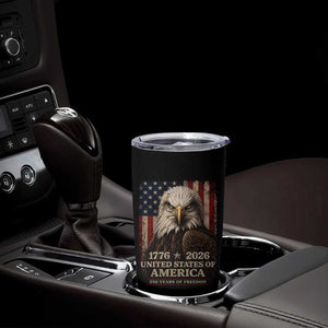 250 Anniversary USA Flag Tumbler Cup Vintage Bald Eagle Patriotic 1776 2026 250 Years Birthday TS10 Print Your Wear