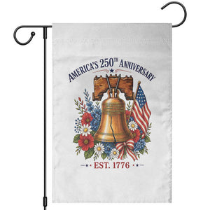 250 Anniversary Garden Flag Floral Liberty Bell USA 250th American 4th July 2026 TS10 White Print Your Wear