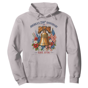 250 Anniversary Hoodie Floral Liberty Bell USA 250th American 4th July 2026 TS10 Ice Gray Print Your Wear