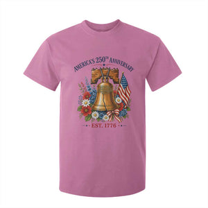 250 Anniversary T Shirt For Kid Floral Liberty Bell USA 250th American 4th July 2026 TS10 Azalea Print Your Wear