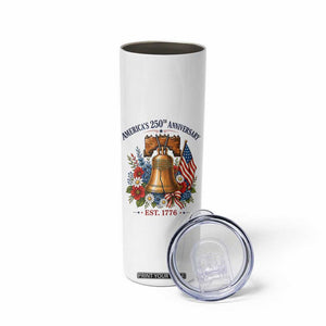 250 Anniversary Skinny Tumbler Floral Liberty Bell USA 250th American 4th July 2026 TS10 Print Your Wear