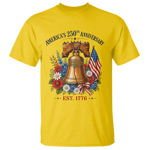 250 Anniversary T Shirt Floral Liberty Bell USA 250th American 4th July 2026 TS10 Daisy Print Your Wear