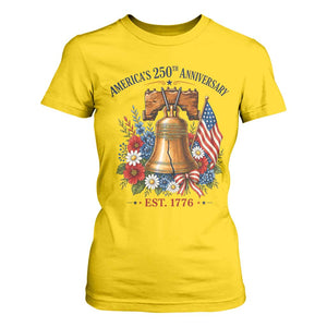 250 Anniversary T Shirt For Women Floral Liberty Bell USA 250th American 4th July 2026 TS10 Daisy Print Your Wear