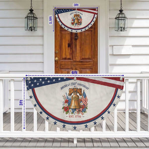 250 Anniversary Patriotic Fan Flag Floral Liberty Bell USA 250th American 4th July 2026