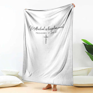 Motherhood Is Kingdom Work Throw Blanket Christian Mom Floral Mama Mothers Day TS10 Print Your Wear