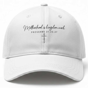 Motherhood Is Kingdom Work Baseball Cap Christian Mom Floral Mama Mothers Day TS10 Print Your Wear