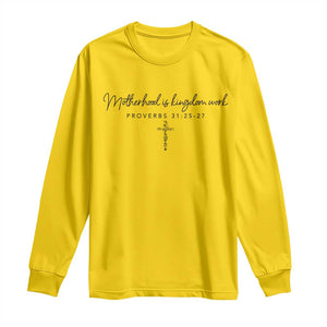 Motherhood Is Kingdom Work Long Sleeve Shirt Christian Mom Floral Mama Mothers Day TS10 Daisy Print Your Wear