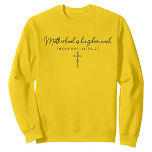 Motherhood Is Kingdom Work Sweatshirt Christian Mom Floral Mama Mothers Day TS10 Daisy Print Your Wear