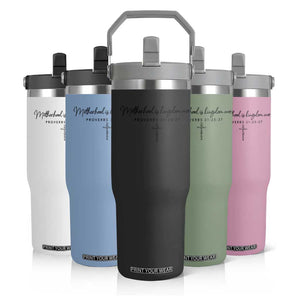 Motherhood Is Kingdom Work Flip Straw Tumbler Christian Mom Floral Mama Mothers Day TS10 Print Your Wear