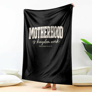 Motherhood Is Kingdom Work Throw Blanket Cute Christian Mom Mothers Day Floral Jesus TS10 Print Your Wear