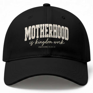 Motherhood Is Kingdom Work Baseball Cap Cute Christian Mom Mothers Day Floral Jesus TS10 Print Your Wear