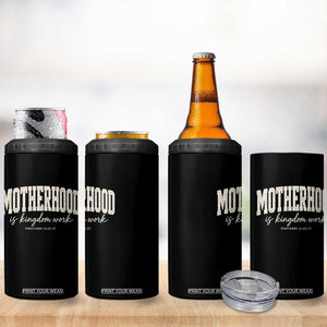 Motherhood Is Kingdom Work 4 in 1 Can Cooler Tumbler Cute Christian Mom Mothers Day Floral Jesus TS10 Print Your Wear