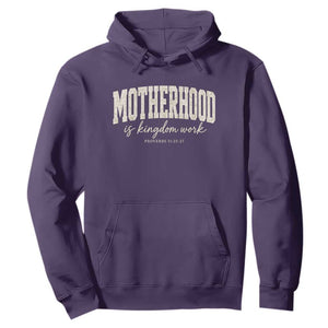 Motherhood Is Kingdom Work Hoodie Cute Christian Mom Mothers Day Floral Jesus TS10 Purple Print Your Wear