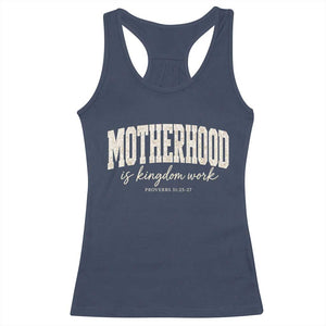 Motherhood Is Kingdom Work Racerback Tank Top Cute Christian Mom Mothers Day Floral Jesus TS10 Navy Print Your Wear