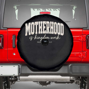 Motherhood Is Kingdom Work Spare Tire Cover Cute Christian Mom Mothers Day Floral Jesus TS10 Black Print Your Wear