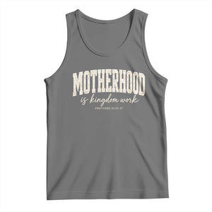Motherhood Is Kingdom Work Tank Top Cute Christian Mom Mothers Day Floral Jesus TS10 Black Heather Print Your Wear