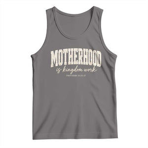 Motherhood Is Kingdom Work Tank Top Cute Christian Mom Mothers Day Floral Jesus TS10 Deep Heather Print Your Wear