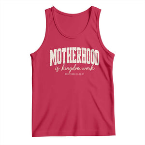 Motherhood Is Kingdom Work Tank Top Cute Christian Mom Mothers Day Floral Jesus TS10 Red Print Your Wear