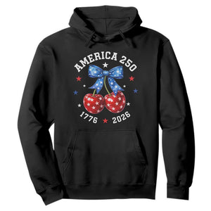 250 Anniversary USA Hoodie Cherry Coquette Bow 4th Of July 1776 2026 250th Birthday TS10 Black Print Your Wear
