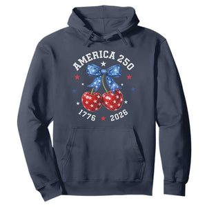 250 Anniversary USA Hoodie Cherry Coquette Bow 4th Of July 1776 2026 250th Birthday TS10 Navy Print Your Wear