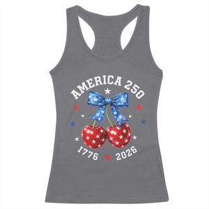 250 Anniversary USA Racerback Tank Top Cherry Coquette Bow 4th Of July 1776 2026 250th Birthday TS10 Charcoal Print Your Wear