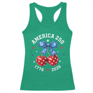 250 Anniversary USA Racerback Tank Top Cherry Coquette Bow 4th Of July 1776 2026 250th Birthday TS10 Irish Green Print Your Wear