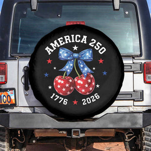 250 Anniversary USA Spare Tire Cover Cherry Coquette Bow 4th Of July 1776 2026 250th Birthday TS10 No hole Black Print Your Wear