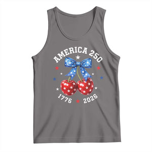 250 Anniversary USA Tank Top Cherry Coquette Bow 4th Of July 1776 2026 250th Birthday TS10 Deep Heather Print Your Wear