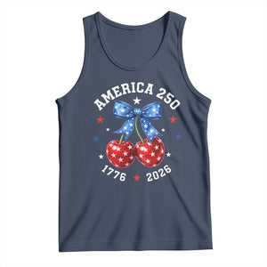 250 Anniversary USA Tank Top Cherry Coquette Bow 4th Of July 1776 2026 250th Birthday TS10 Navy Print Your Wear