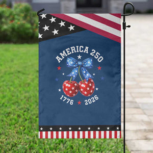 250 Anniversary USA Patriotic Garden Flag Cherry Coquette Bow 4th Of July 1776 2026 250th Birthday TS10 Classic Blue Black Print Your Wear