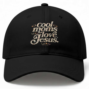 Cool Moms Love Jesus Baseball Cap Vintage Floral Boho Wildflower Christian Mama Mothers Day TS10 Print Your Wear