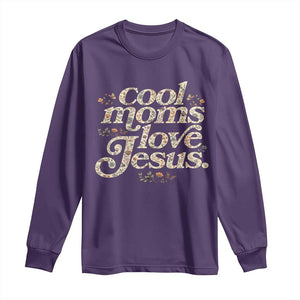 Cool Moms Love Jesus Long Sleeve Shirt Vintage Floral Boho Wildflower Christian Mama Mothers Day TS10 Purple Print Your Wear