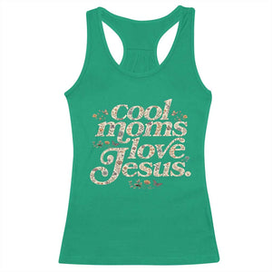 Cool Moms Love Jesus Racerback Tank Top Vintage Floral Boho Wildflower Christian Mama Mothers Day TS10 Irish Green Print Your Wear