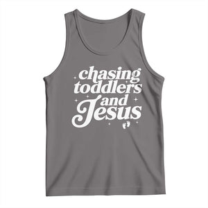 Christian Mom Tank Top Chasing Jesus And Toddlers TS10 Deep Heather Print Your Wear