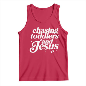 Christian Mom Tank Top Chasing Jesus And Toddlers TS10 Red Print Your Wear